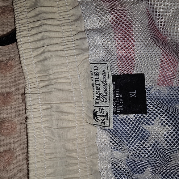 Men's RS Island Inspired Resort Wear Swim Trunks- Red, White, Blue - Size XL - Picture 2 of 3